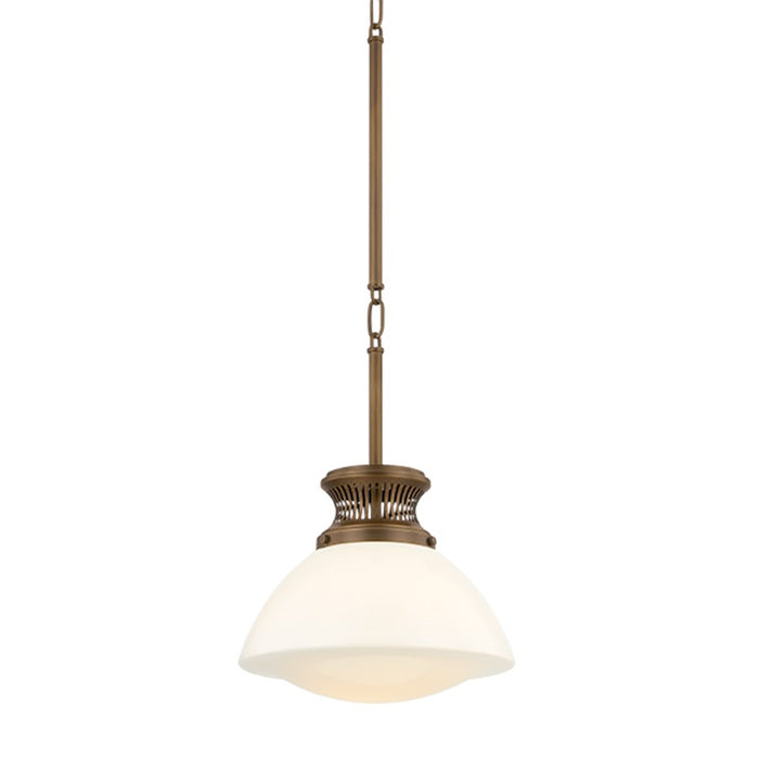 Hudson Valley Bruceville 1 Light 12" Pendant, Bronze/Opal Glossy - 4915-HB