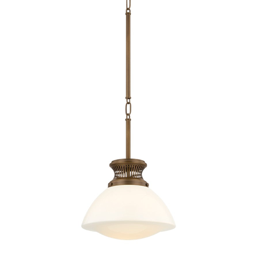 Hudson Valley Bruceville 1 Light 12" Pendant, Bronze/Opal Glossy - 4915-HB