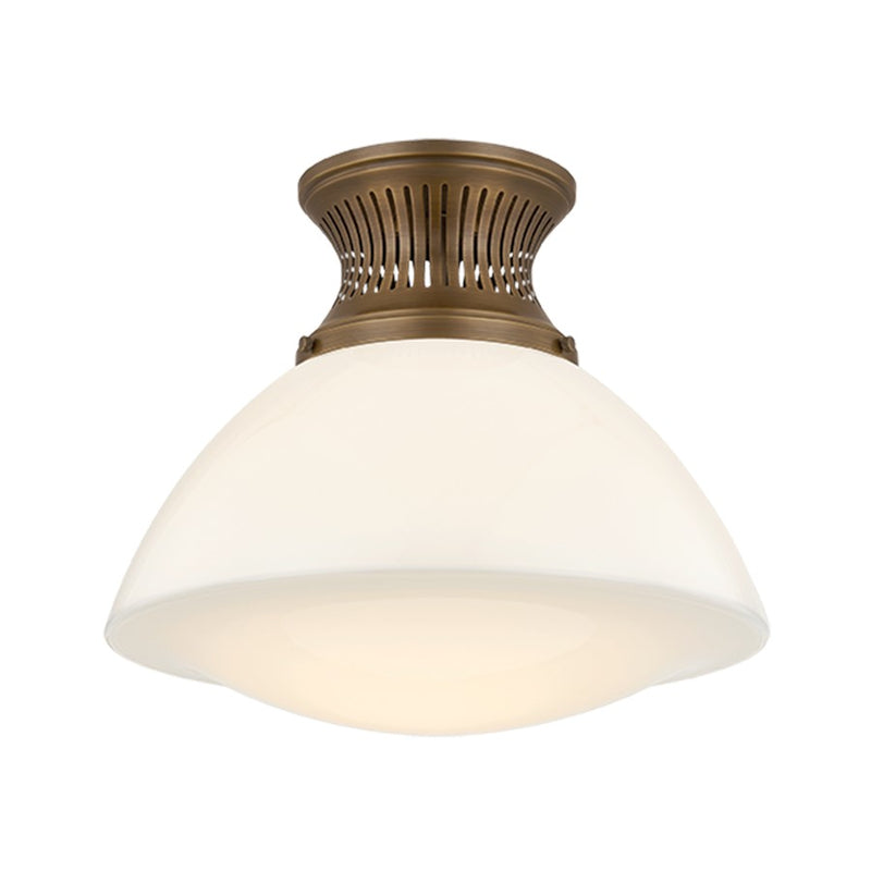 Hudson Valley Bruceville 1Lt 16" Flush Mount, Bronze/Opal Glossy - 4917-HB