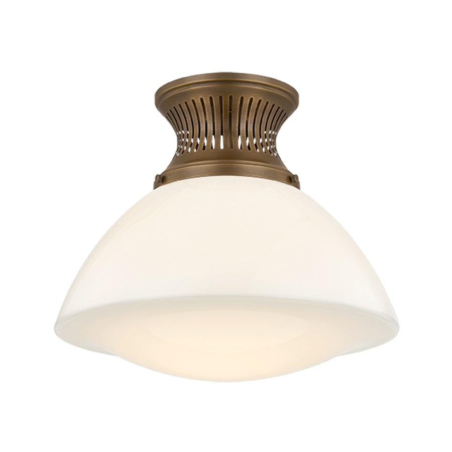 Hudson Valley Bruceville 1Lt 16" Flush Mount, Bronze/Opal Glossy - 4917-HB