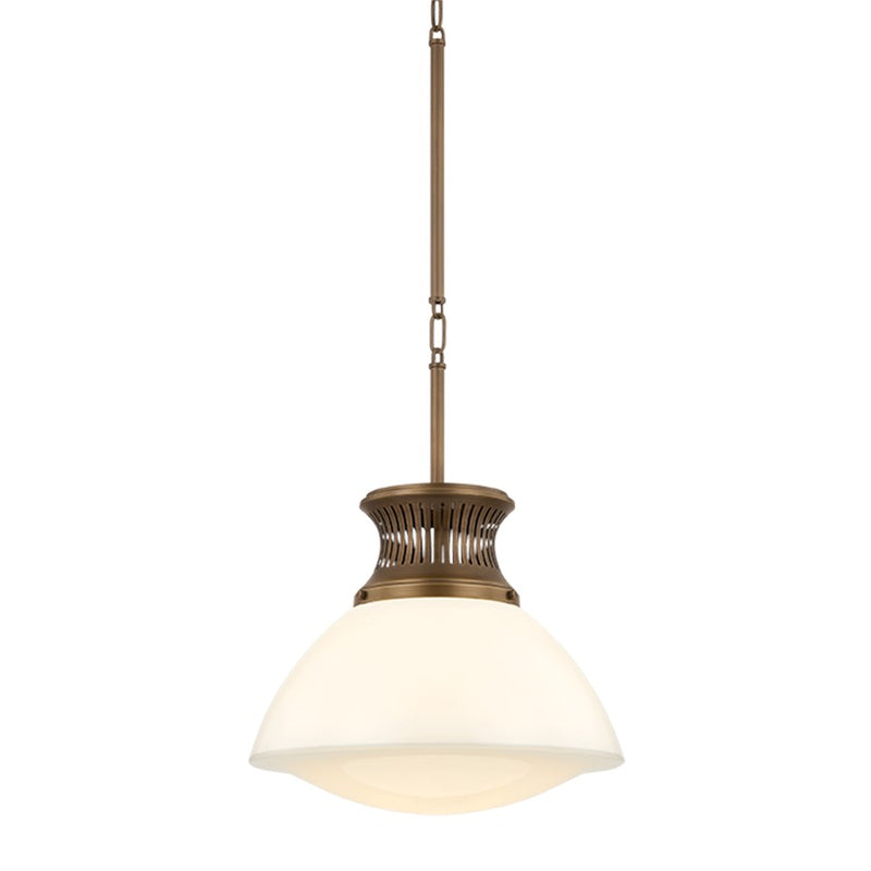 Hudson Valley Bruceville 1 Light 16" Pendant, Bronze/Opal Glossy - 4918-HB