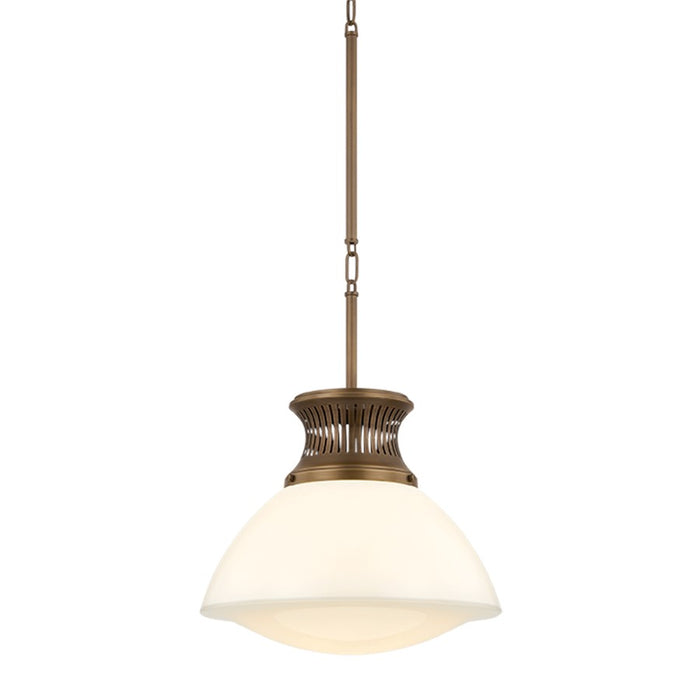 Hudson Valley Bruceville 1 Light 16" Pendant, Bronze/Opal Glossy - 4918-HB