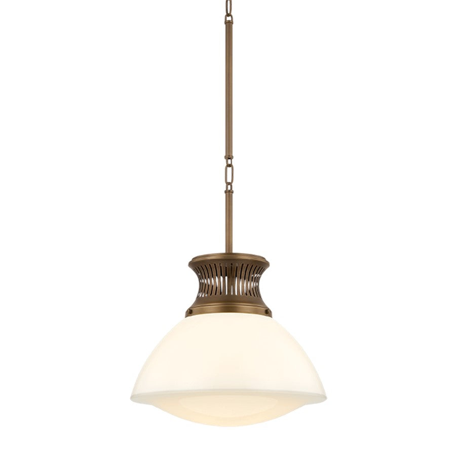 Hudson Valley Bruceville 1 Light 16" Pendant, Bronze/Opal Glossy - 4918-HB