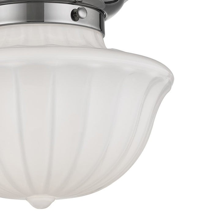 Hudson Valley Dutchess 1 Light Flush Mount, Polished Nickel/White