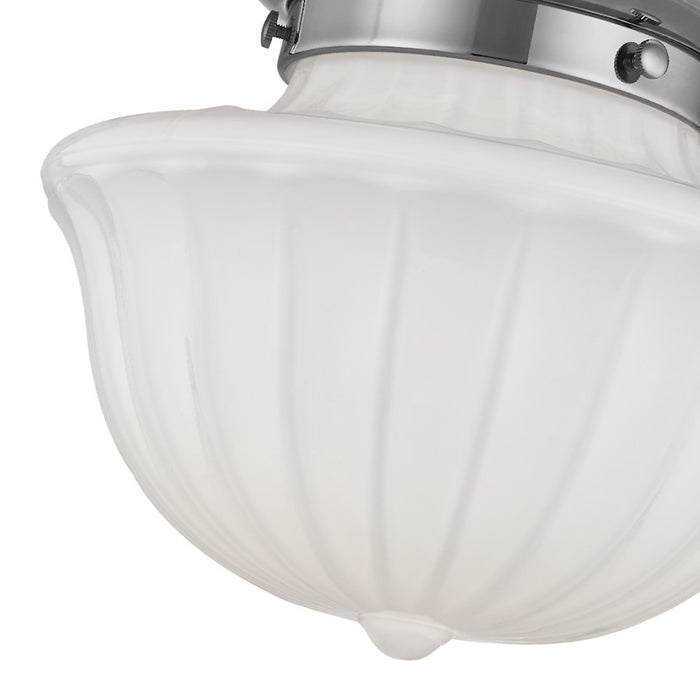 Hudson Valley Dutchess 1 Light Flush Mount, Polished Nickel/White