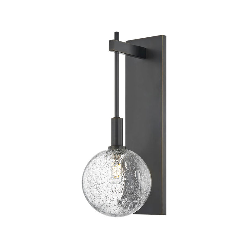 Hudson Valley Onteora 1Lt Wall Sconce, Distressed Bronze/Clear Seeded - 5316-DB