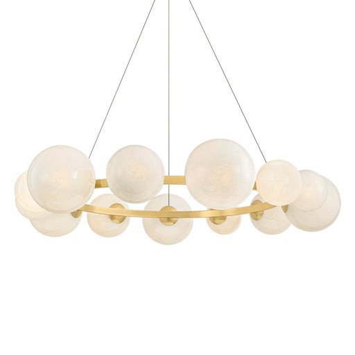 Hudson Valley Pacama 13Lt Chandelier, Aged Brass/Seeded Cloud - 5555-AGB