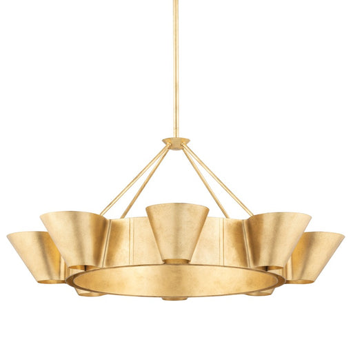 Hudson Valley Reeve 8 Light Chandelier, Vintage Gold Leaf