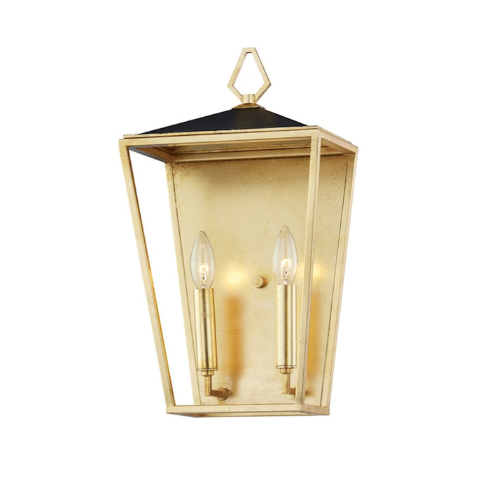 Hudson Valley Paxton 2 Light Wall Sconce, Gold Leaf/Black