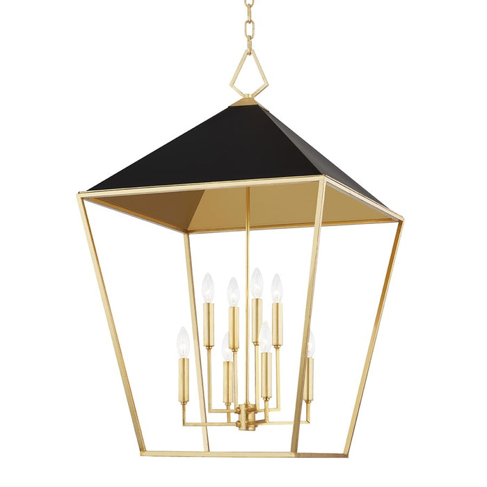 Hudson Valley Paxton 8 Light Large Pendant, Gold Leaf/Black