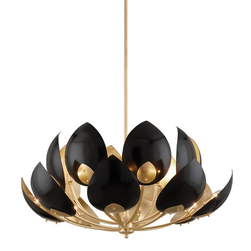 Hudson Valley Lotus Chandelier, Gold Leaf