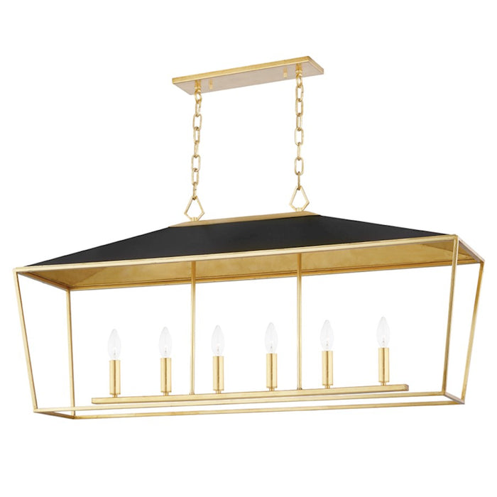 Hudson Valley Paxton 6 Light Island Light, Gold Leaf/Black