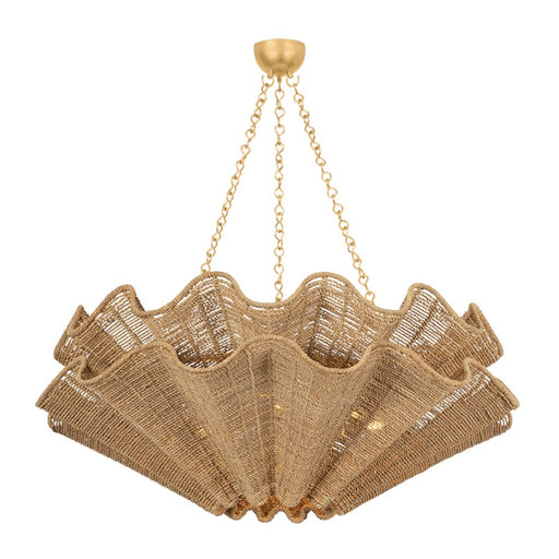 Hudson Valley Hayworth 8 Light Chandelier, Vintage Gold Leaf/Abaca - 6208-VGL