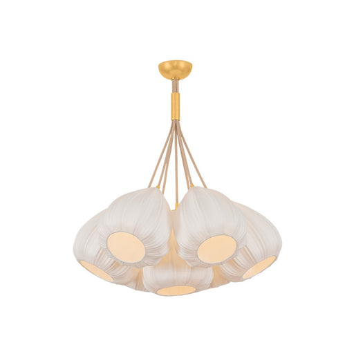 Hudson Valley Livonia 7Lt 28" Chandelier, Gold Leaf/Handmade Paper - 6528-VGL