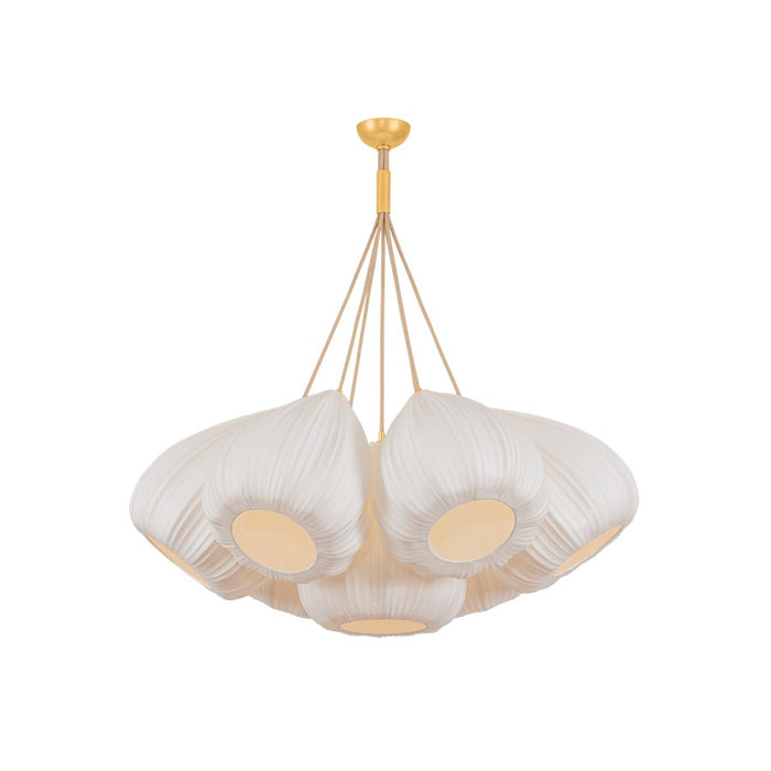Hudson Valley Livonia 7Lt 40" Chandelier, Gold Leaf/Handmade Paper - 6540-VGL