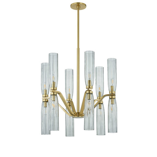 Hudson Valley Harpswell 12 Light Chandelier, Aged Brass/Smoke - 6813-AGB