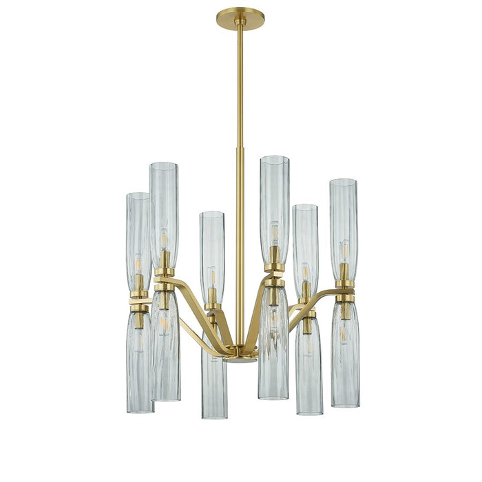 Hudson Valley Harpswell 12 Light Chandelier, Aged Brass/Smoke - 6813-AGB