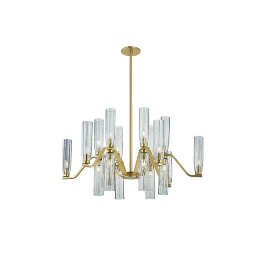 Hudson Valley Harpswell 18 Light Chandelier, Aged Brass/Smoke - 6817-AGB