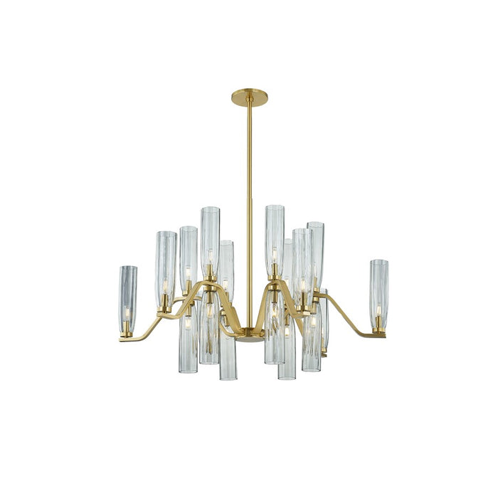 Hudson Valley Harpswell 18 Light Chandelier, Aged Brass/Smoke - 6817-AGB