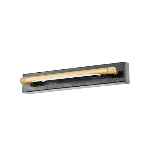 Hudson Valley Hayden 1 Light Wall Sconce, Aged Brass/White
