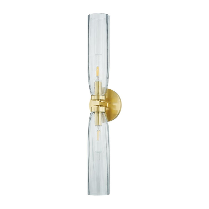 Hudson Valley Harpswell 2 Light Bath and Vanity, Aged Brass/Smoke - 6832-AGB