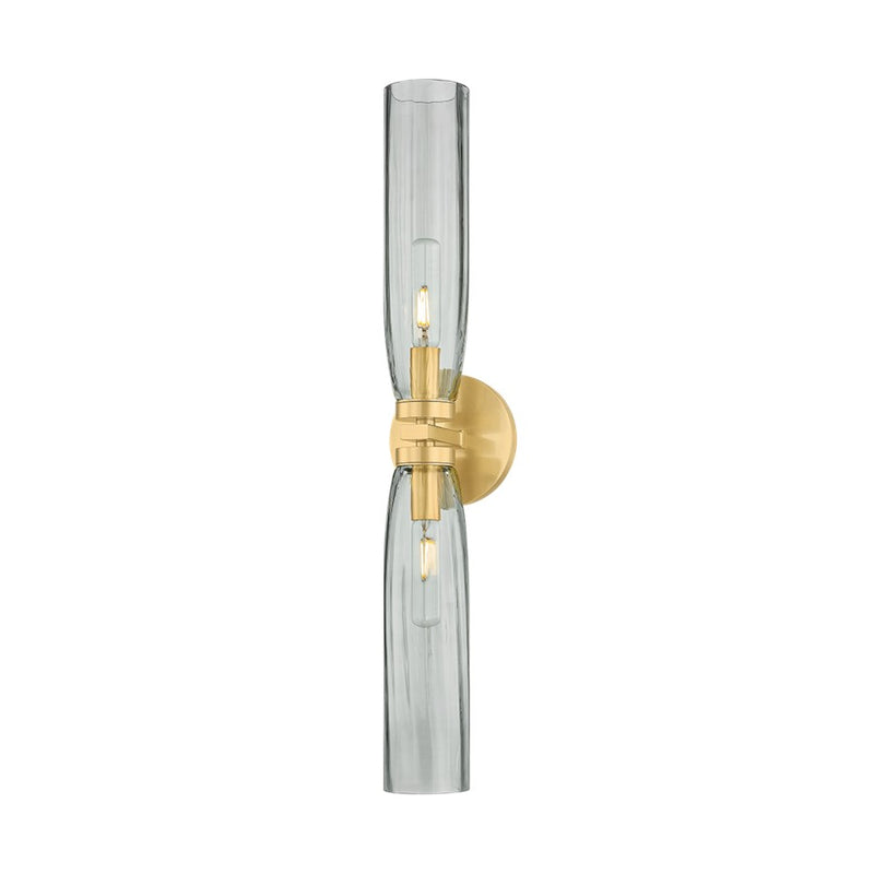 Hudson Valley Harpswell 2 Light Bath and Vanity, Aged Brass/Smoke