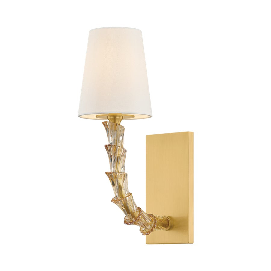 Hudson Valley Lighting Calumet 1 Light Wall Sconce, Aged Brass/Silk - 6841-AGB