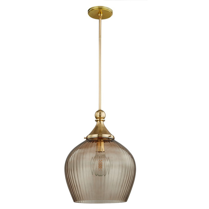 Hudson Valley Chatton 1 Light 17" Pendant, Aged Brass/Light Bronze - 6916-AGB