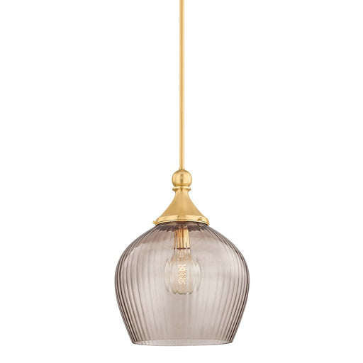 Hudson Valley Chatton 1 Light 17" Pendant, Aged Brass/Light Bronze