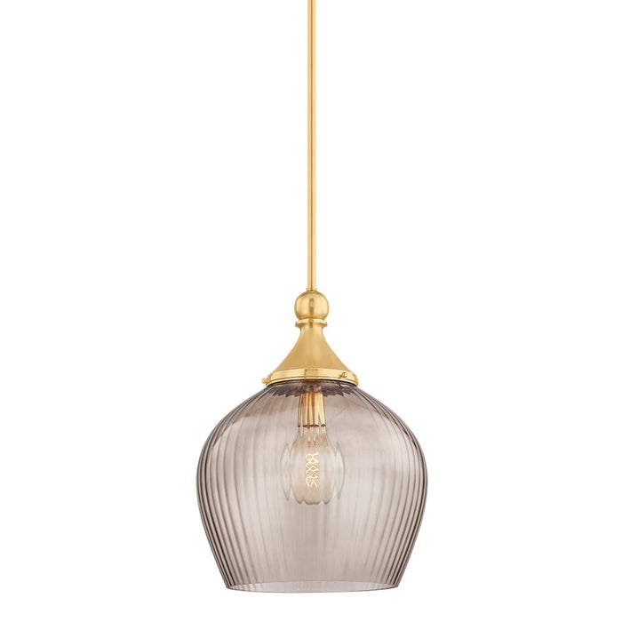 Hudson Valley Chatton 1 Light 17" Pendant, Aged Brass/Light Bronze