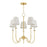 Hudson Valley Amina 5 Light Chandelier, Aged Brass/Textured Linen - 6927-AGB