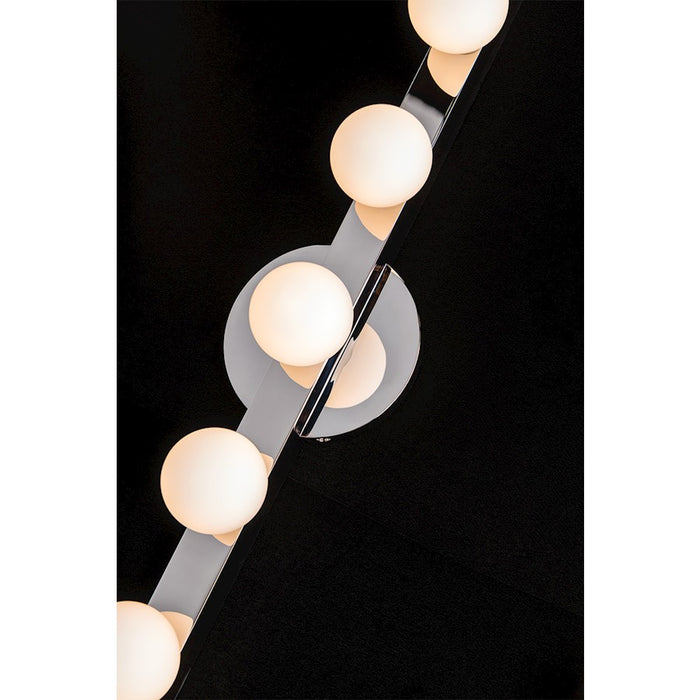 Hudson Valley Taft 5 Light Wall Sconce, Polished Nickel/Opal Matte