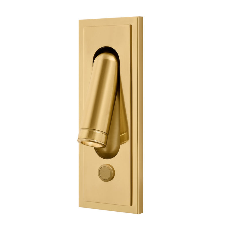 Hudson Valley Parsons 7in 1-Light Wall Sconce | Modern Aged Brass Steel | Bedroom & Hallway Reading Light | 2.5 x 7 in, Touch Dimmer | Model 7051-AGB