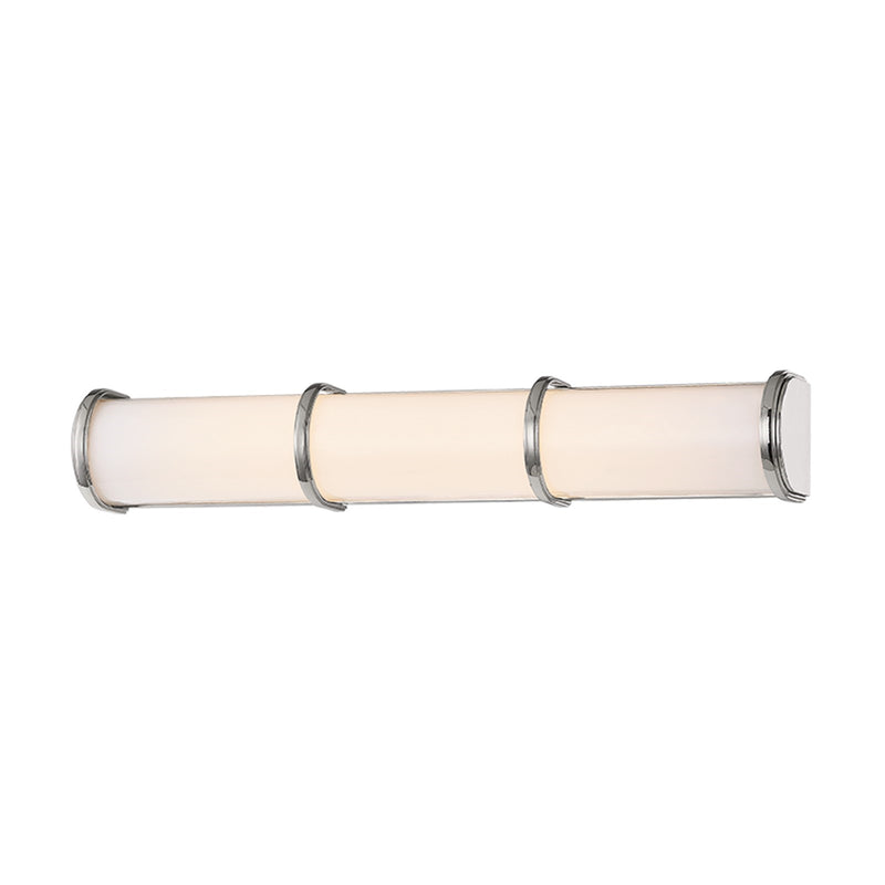 Hudson Valley Pine Plains 18in LED Vanity Light | Polished Nickel and Opal Glossy Glass | Bathroom & Powder Room | 18.25 x 3 in | Model 7117-PN