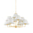 Hudson Valley Durland 9 Light Chandelier, Aged Brass/White Linen - 7409-AGB