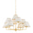 Hudson Valley Durland 9 Light Chandelier, Aged Brass/White Linen