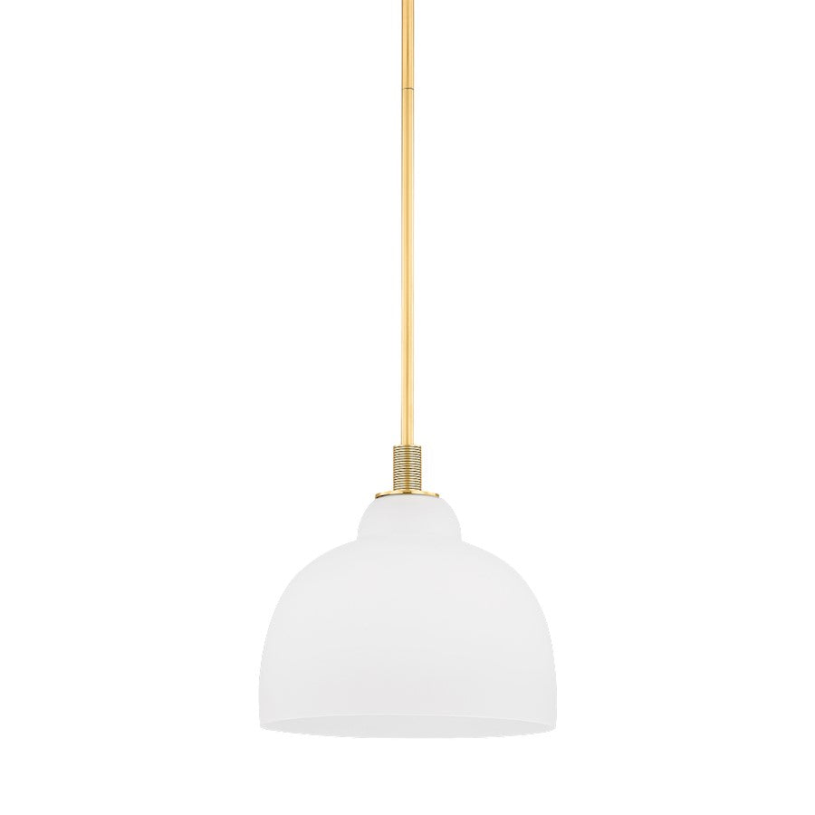 Hudson Valley Oberon 1 Light 14" Pendant, Aged Brass/Etched Matte - 7515-AGB