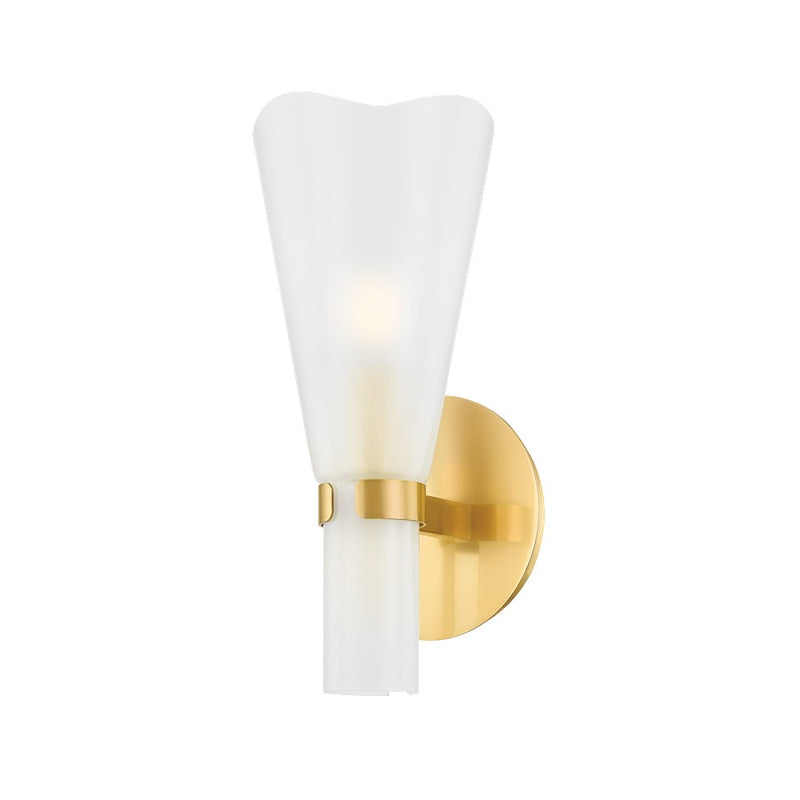 Hudson Valley Pine island 1Lt Wall Sconce, Brass/Clear Inside Etched - 7931-AGB