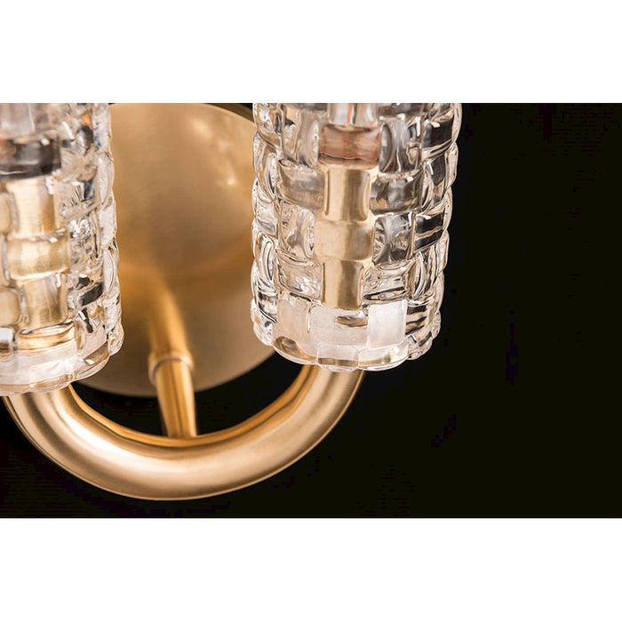 Hudson Valley Dartmouth 2 Light Wall Sconce, Aged Brass/Clear