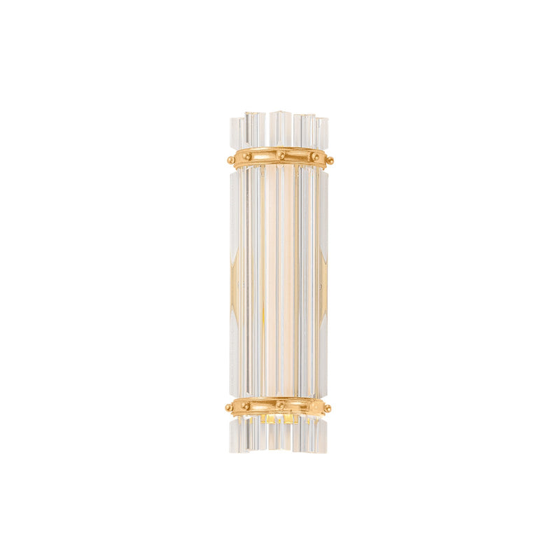 Hudson Valley Morey Park 15in 1-Light Wall Sconce | Glam Vintage Gold Leaf and Crystal | Bathroom & Powder Room Vanity Light | Model 8415-VGL