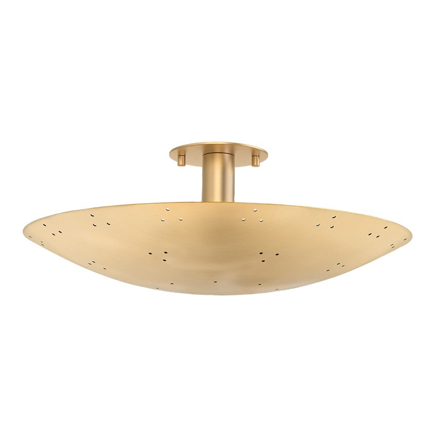 Hudson Valley Bern 3 Light 18" Flush Mount, Vintage Brass - 8718-VB