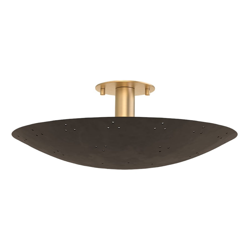 Hudson Valley Bern 3 Light 18" Flush Mount, Vintage Brass/Bronze - 8718-VB-BRZ
