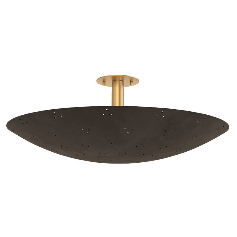 Hudson Valley Bern 3 Light 28" Flush Mount, Vintage Brass/Bronze - 8728-VB-BRZ