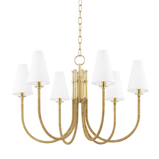 Hudson Valley Ripley 6 Light Chandelier, Aged Brass