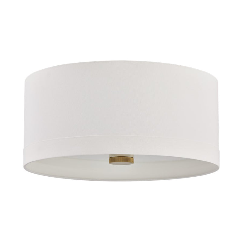 Hudson Valley Ashland 4Lt Flush Mount, Aged Brass/White Linen 1 - 8922-AGB