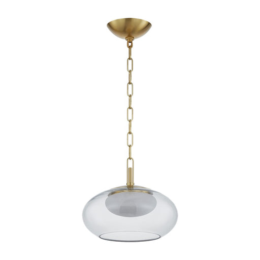 Hudson Valley Moore 1 Light Pendant, Aged Brass/Clear - 9014-AGB