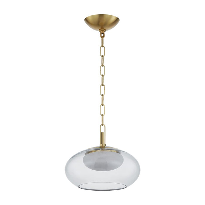 Hudson Valley Moore 1 Light Pendant, Aged Brass/Clear - 9014-AGB