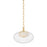 Hudson Valley Moore 1 Light Pendant, Aged Brass/Clear