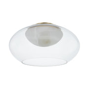 Hudson Valley Moore 1 Light 17" Flush Mount, Aged Brass/Clear - 9019-AGB