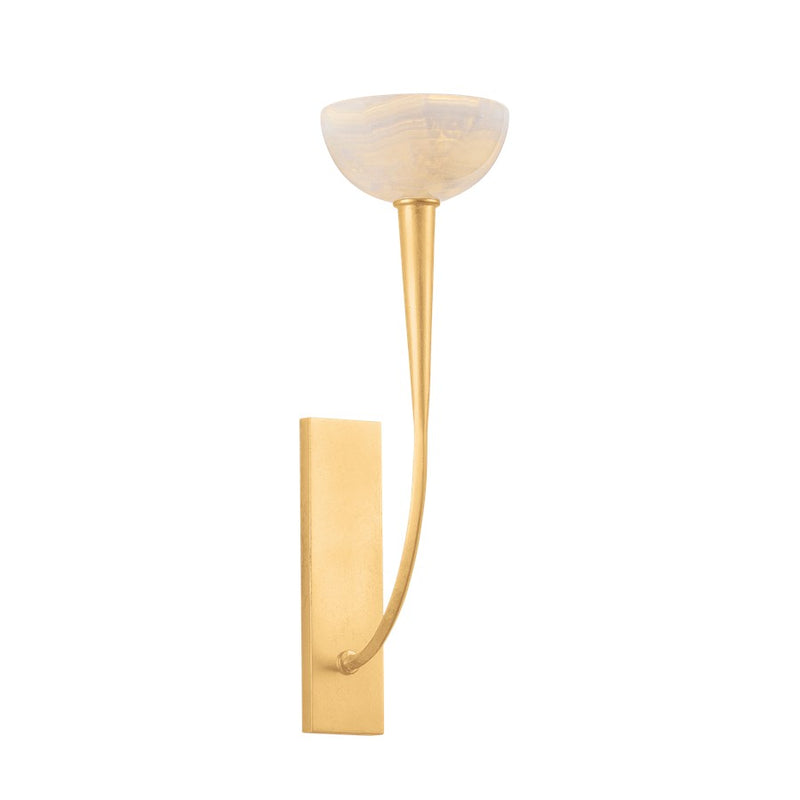 Hudson Valley Maywood 1Lt Wall Sconce, Vintage Gold Leaf/Onyx - 9020-VGL